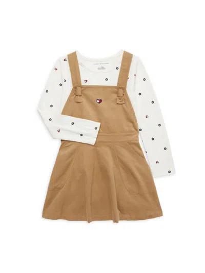Tommy Hilfiger Kids' Little Girl's 2-piece Tee & Dress Set In Brown