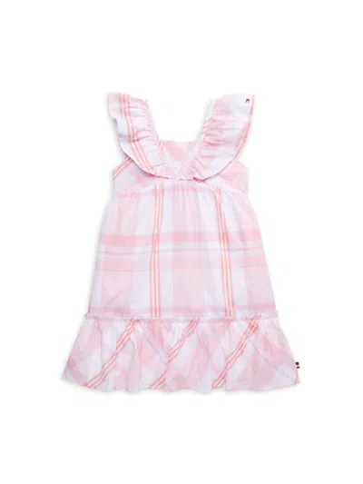 Tommy Hilfiger Kids' Little Girl's Madras Plaid Cotton Dress In Pink Multi