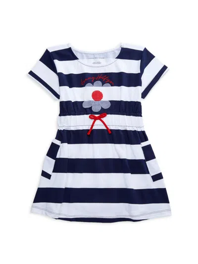 Tommy Hilfiger Babies' Little Girl's Striped A-line Dress In Blue White