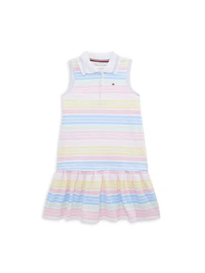 Tommy Hilfiger Kids' Little Girl's Striped Drop Waist Dress In Neutral