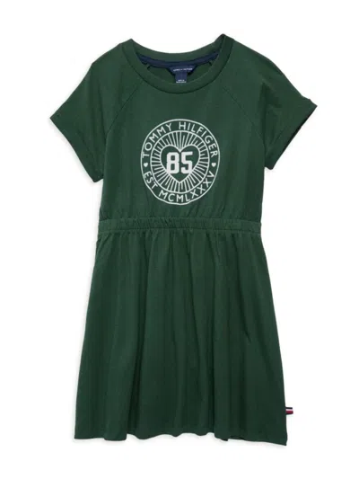 Tommy Hilfiger Kids' Little Girl's Varsity Logo T Shirt Dress In Sycamore