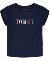 TOMMY HILFIGER LITTLE GIRLS EMBROIDERED SHORT SLEEVE BOXY T-SHIRT