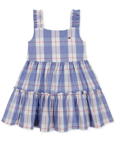 Tommy Hilfiger Kids' Little Girls Plaid Open-back Tiered Dress In Assorted