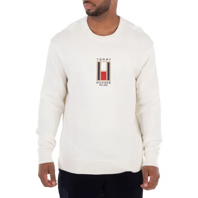 Tommy Hilfiger Lock Embroidered Logo Sweater In White