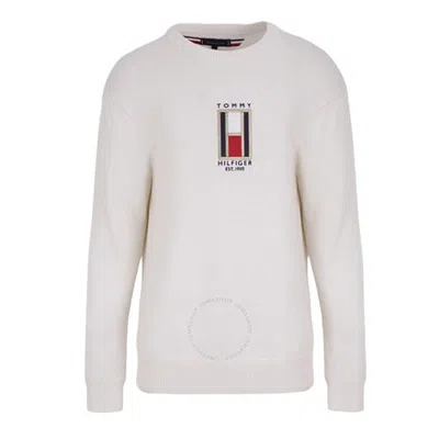 Tommy Hilfiger Lock Embroidered Logo Sweater In White