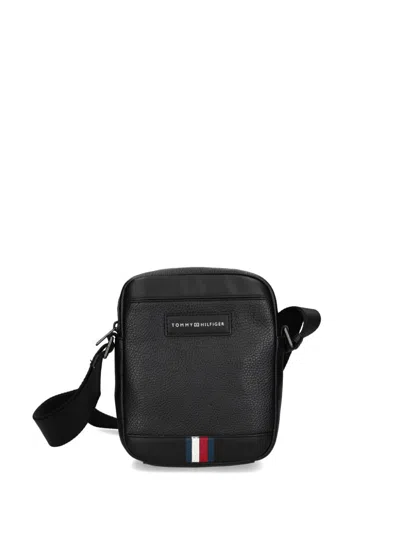 Tommy Hilfiger Logo-appliqué Messenger Bag In Black