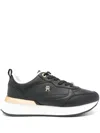 Tommy Hilfiger Th Logo Mixed Panel Sneaker In 黑色