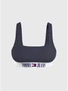 Tommy Hilfiger Logo Bralette Swim Top In Twilight Navy