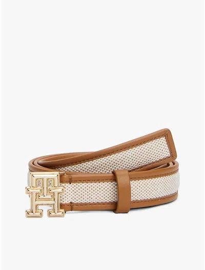 Tommy Hilfiger Logo Buckle Contrast In Cognac