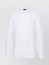 Tommy Hilfiger Logo Button-down Collar Shirt With Long Sleeves In White