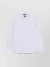 Tommy Hilfiger Logo Button-down Collar Shirt With Long Sleeves In White