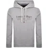 Tommy Hilfiger Logo Center Stack Hoodie Grey In Gray