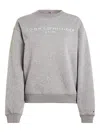 Tommy Hilfiger Logo-chest Crew-neck Sweatshirt In Grey