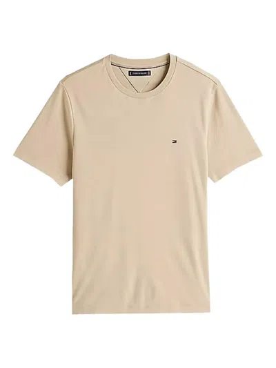 Tommy Hilfiger Logo Cotton T-shirt In Neutral