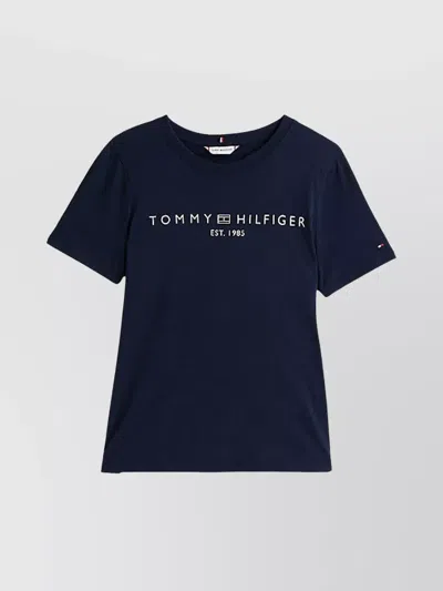 Tommy Hilfiger Logo Crew Neck T-shirt In Blue