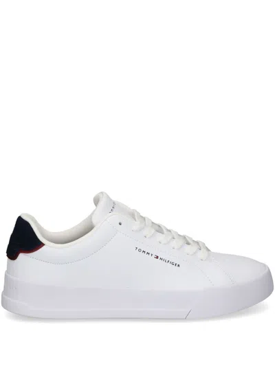 Tommy Hilfiger Logo-debossed Sneakers In Weiss