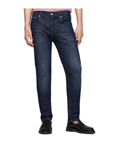 Tommy Hilfiger Logo Denim Pants In Black