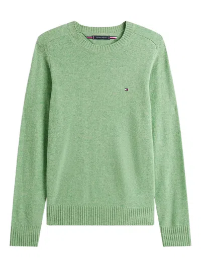 TOMMY HILFIGER LOGO-DETAIL CREW-NECK SWEATER