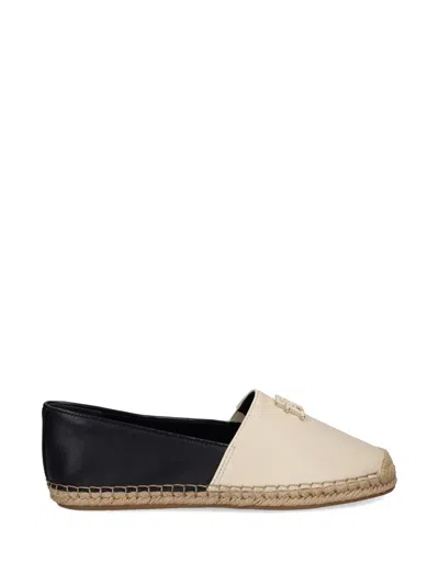 Tommy Hilfiger Logo-detail Leather Espadrilles In Neutral