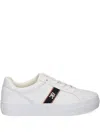 Tommy Hilfiger Webbed Logo Vulcanized Leather Sneaker In Multi