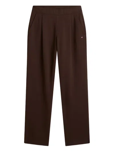 Tommy Hilfiger Logo-detail Trousers In Brown