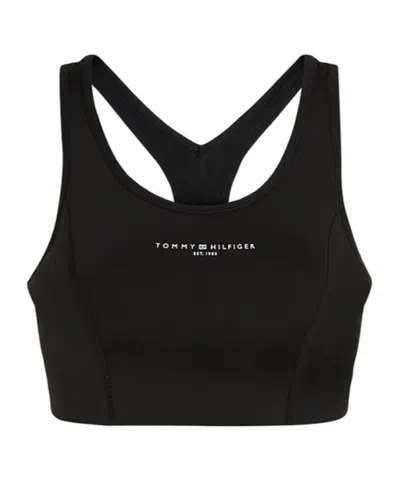 Tommy Hilfiger Logo Details Elastic Bra In Black