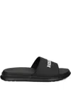 Tommy Hilfiger Logo-embellished Slides In Black