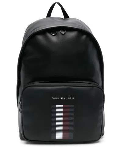 Tommy Hilfiger Logo-embossed Backpack In Black