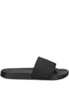Tommy Hilfiger Logo-embossed Slides In Black