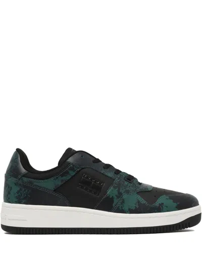 Tommy Hilfiger Logo-embossed Sneakers In Black