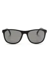 Tommy Hilfiger Logo-embossed Square-frame Sunglasses In Black