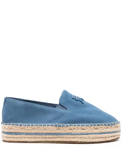 Tommy Hilfiger Logo-embossed Suede Espadrilles In Blue