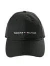 Tommy Hilfiger Logo-embroidered Baseball Cap In Black