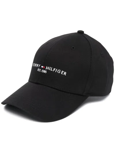 Tommy Hilfiger Logo-embroidered Cap In Black