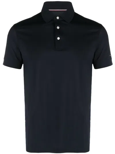 Tommy Hilfiger Logo-embroidered Cotton Polo Shirt In Blue