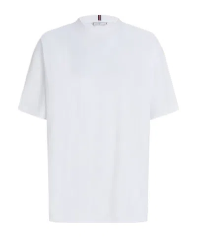 Tommy Hilfiger T-shirt Rlx Light Ctn Interlock C-nk Ss In Bianco
