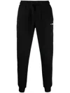 Tommy Hilfiger Logo-embroidered Cotton Track Pants In Black