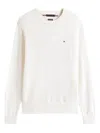 Tommy Hilfiger Logo-embroidered Crew-neck Sweater In Neutral