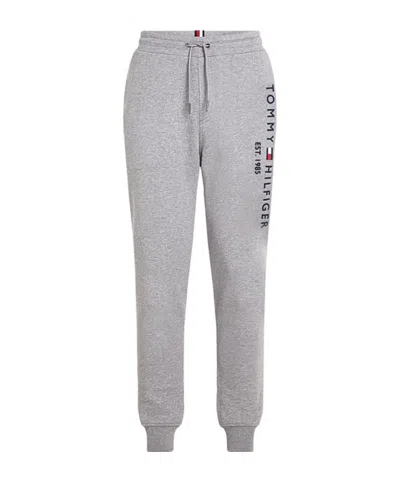 Tommy Hilfiger Logo-embroidered Drawstring Cotton Track Pants In Gray
