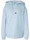 Tommy Hilfiger Logo Embroidered Drawstring Hoodie In Blue