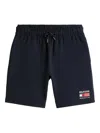 Tommy Hilfiger Logo-embroidered Drawstring Shorts In Blue