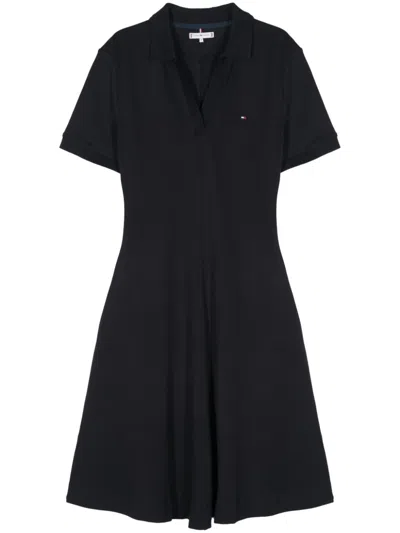 Tommy Hilfiger Logo-embroidered Dress In Black