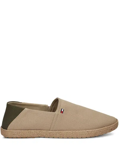 Tommy Hilfiger Logo-embroidered Espadrilles In Neutral