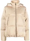 Tommy Hilfiger Logo-embroidered Hooded Puffer Jacket In Neutrals