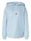 Tommy Hilfiger Logo Embroidered Drawstring Hoodie In Blue