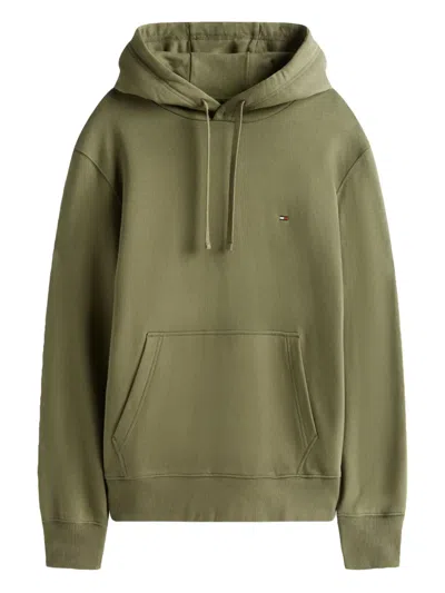 Tommy Hilfiger Logo-embroidered Hoodie In Green