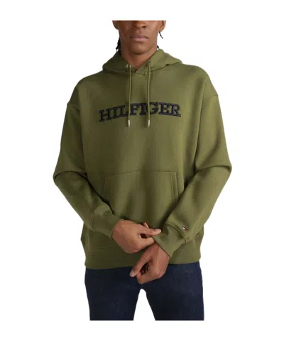 Tommy Hilfiger Logo-embroidered Hoodie In Green