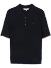 Tommy Hilfiger Logo-embroidered Knitted Top In Blue