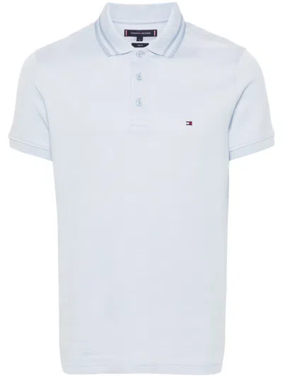 Tommy Hilfiger Logo-embroidered Organic Cotton Polo Shirt In Blue