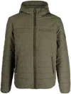 Tommy Hilfiger Logo-embroidered Padded Hooded Jacket In Grün